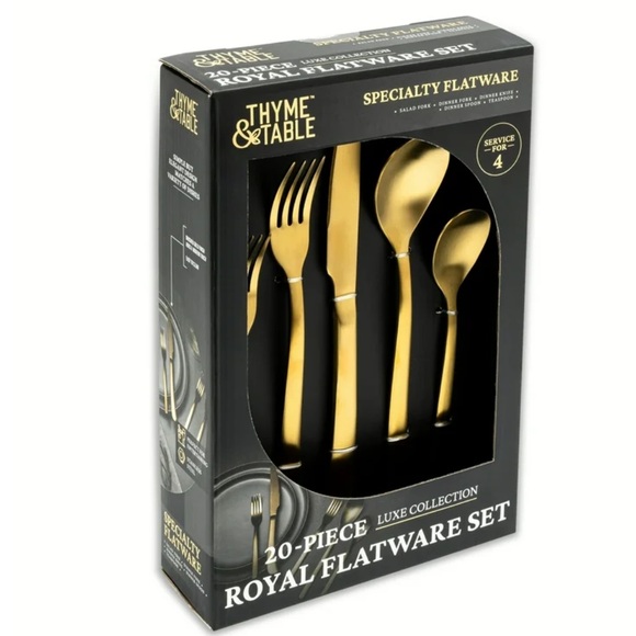 Thyme & Table Other - Gold Flatware Set Thyme & Table Royal 20-Piece Gold Stainless Steel Flatware Set